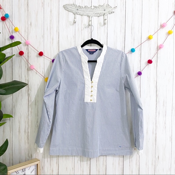 Vineyard Vines Tops - Vineyard Vines Striped Embroidered Blouse 10